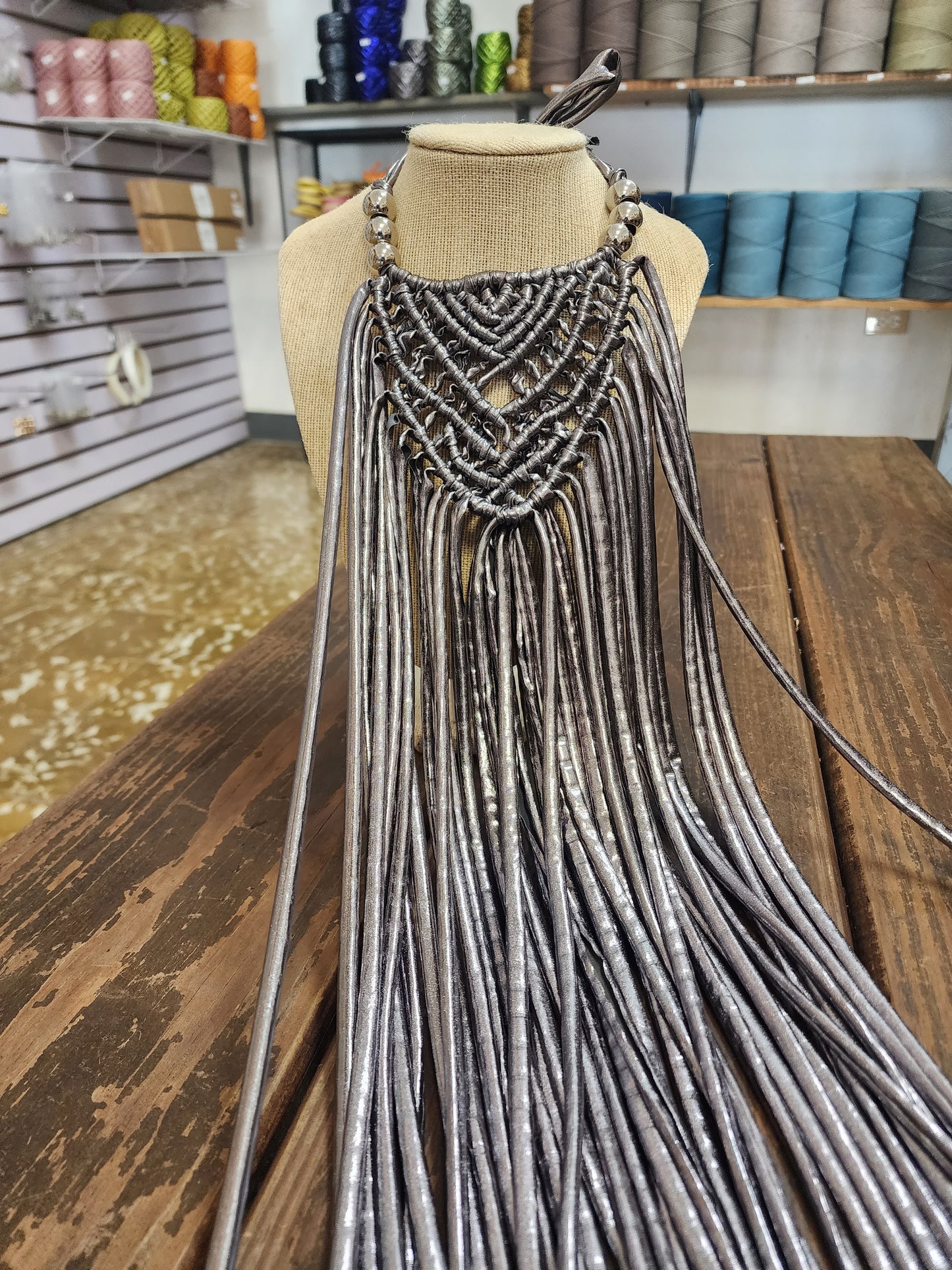 Macrame long necklace