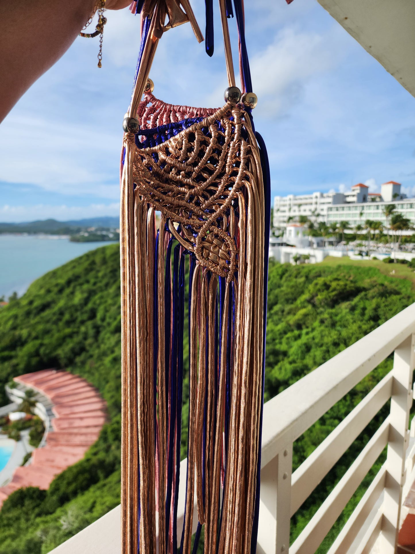 Macrame long necklace