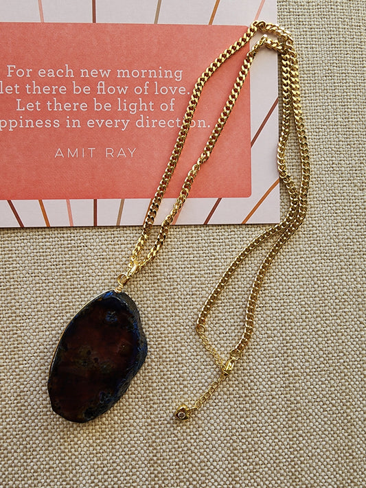 Agate slice necklace