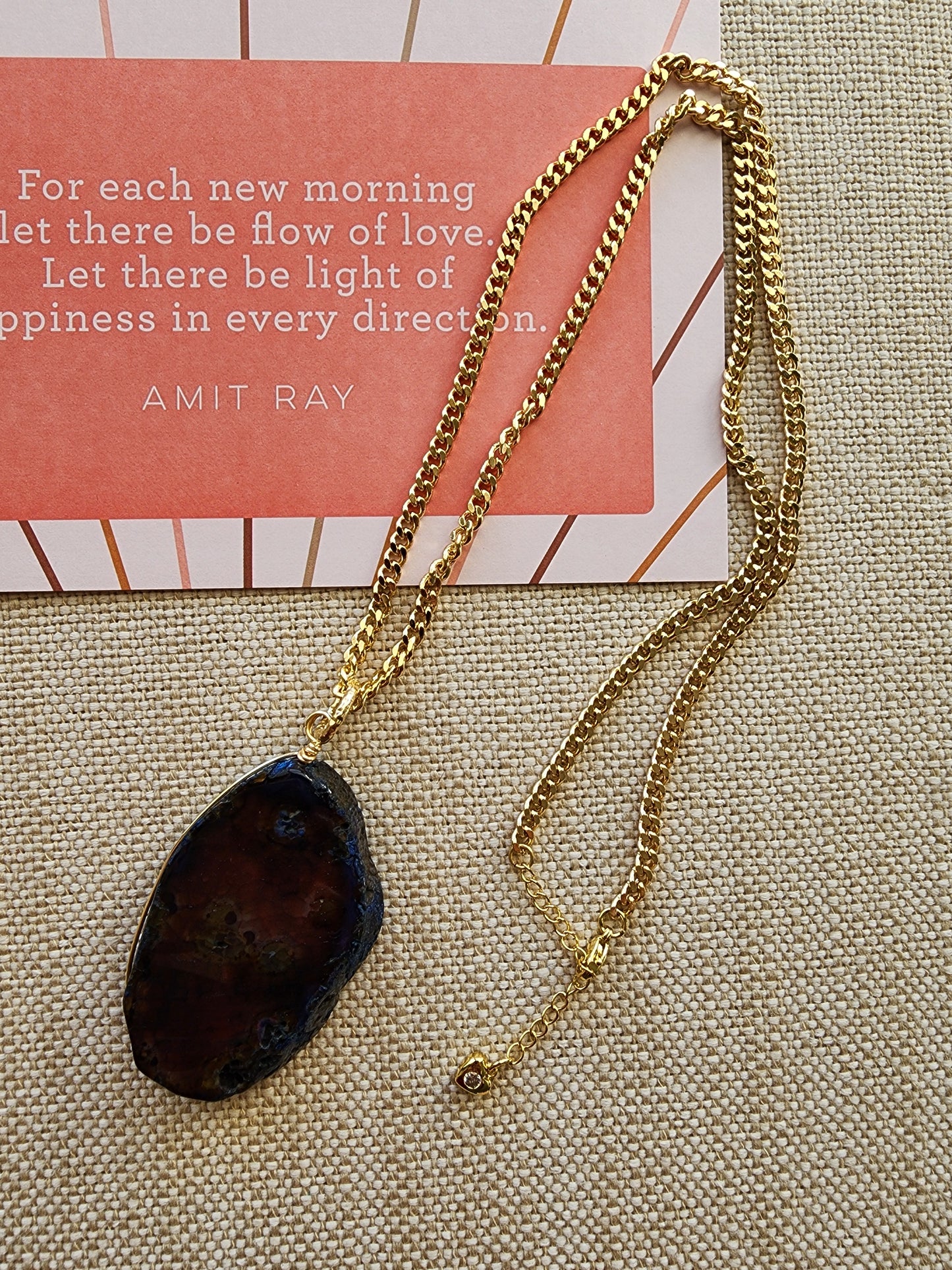 Agate slice necklace