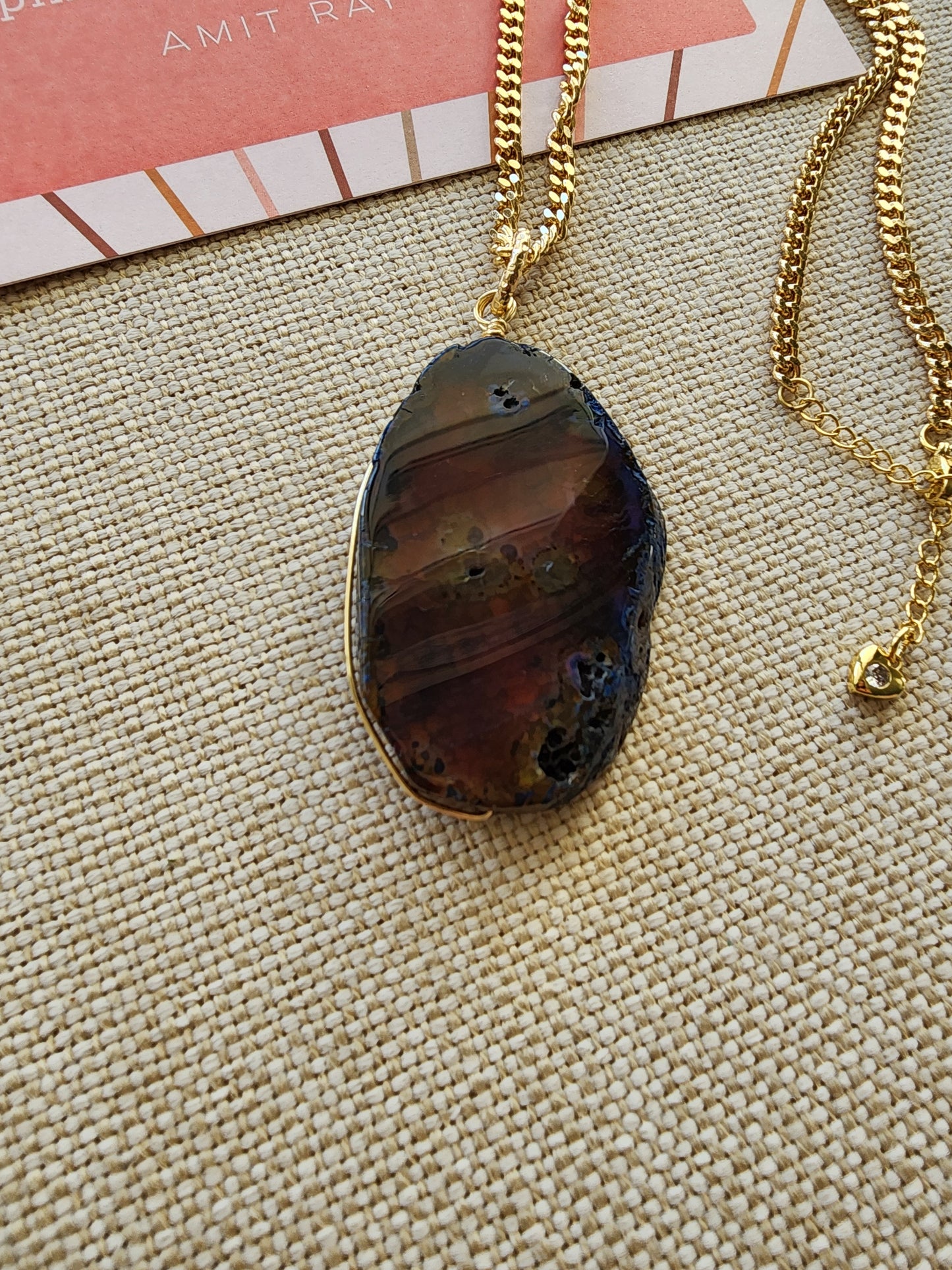 Agate slice necklace