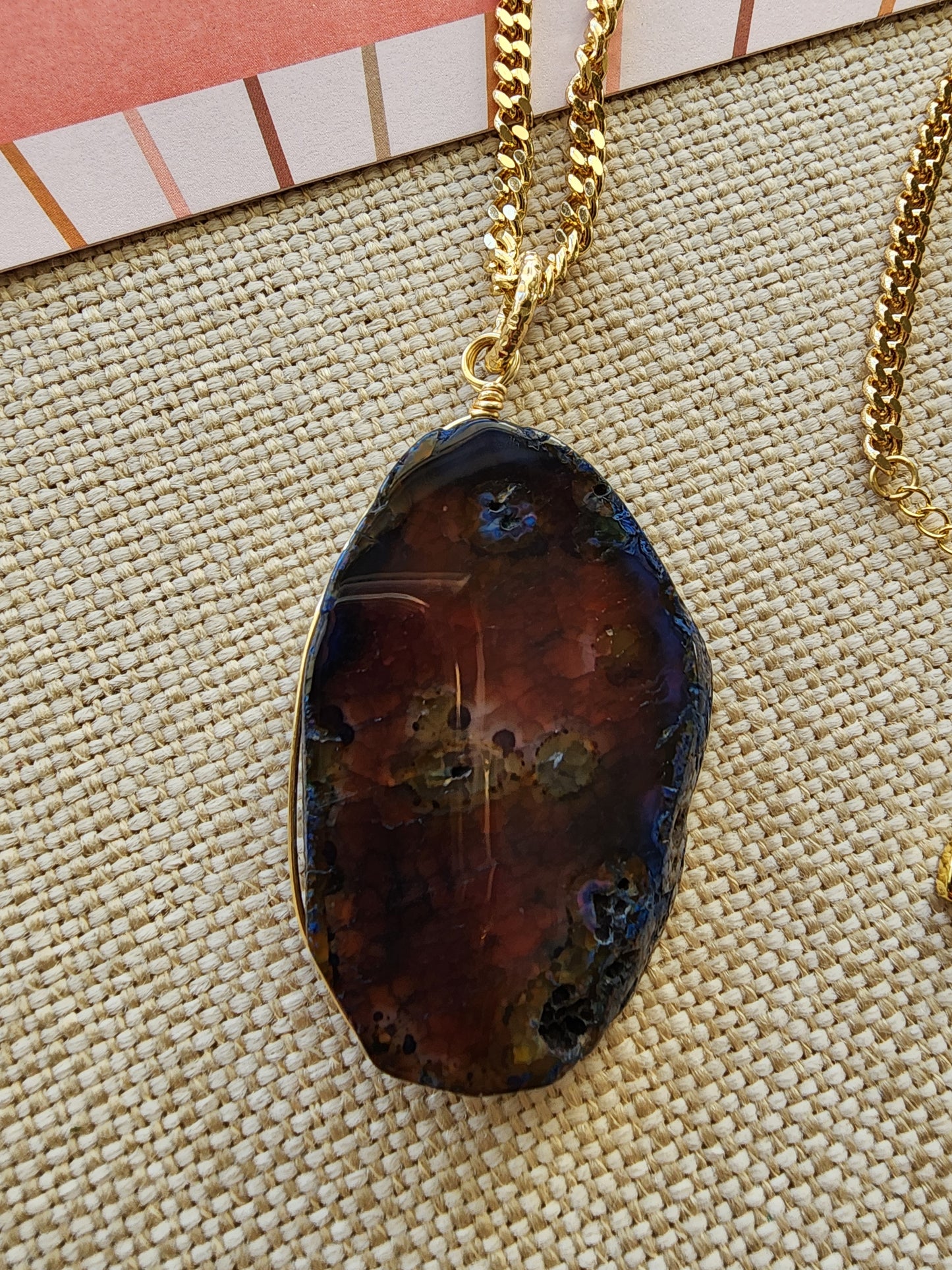 Agate slice necklace