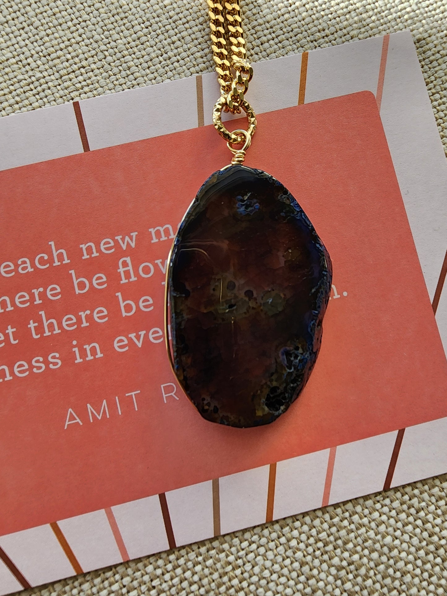 Agate slice necklace